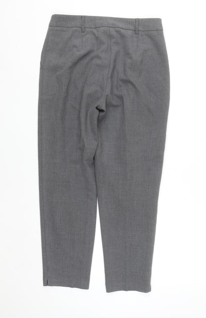 F&F Women's Grey Pleated Straight Leg Trousers UK 10