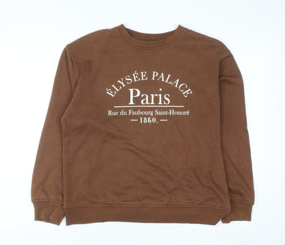 Dunnes Women Brown Élysée Palace Paris Pullover Sweatshirt XS