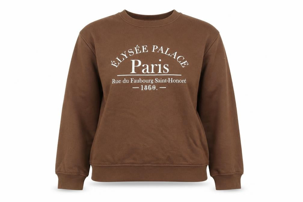 Dunnes Women Brown Élysée Palace Paris Pullover Sweatshirt XS