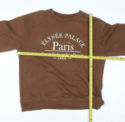 Dunnes Women Brown Élysée Palace Paris Pullover Sweatshirt XS