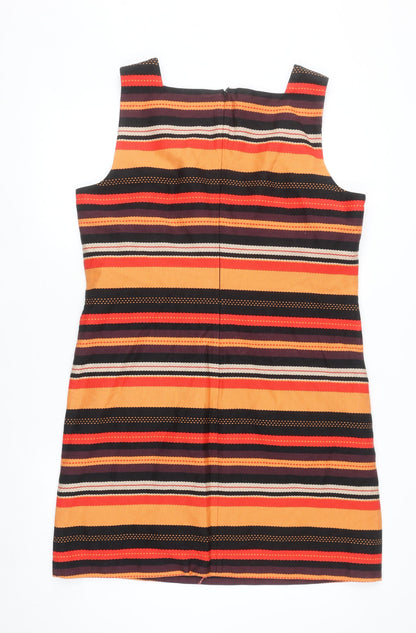 M&Co Women’s Multicoloured Stripe Shift Dress Size 18 Sleeveless