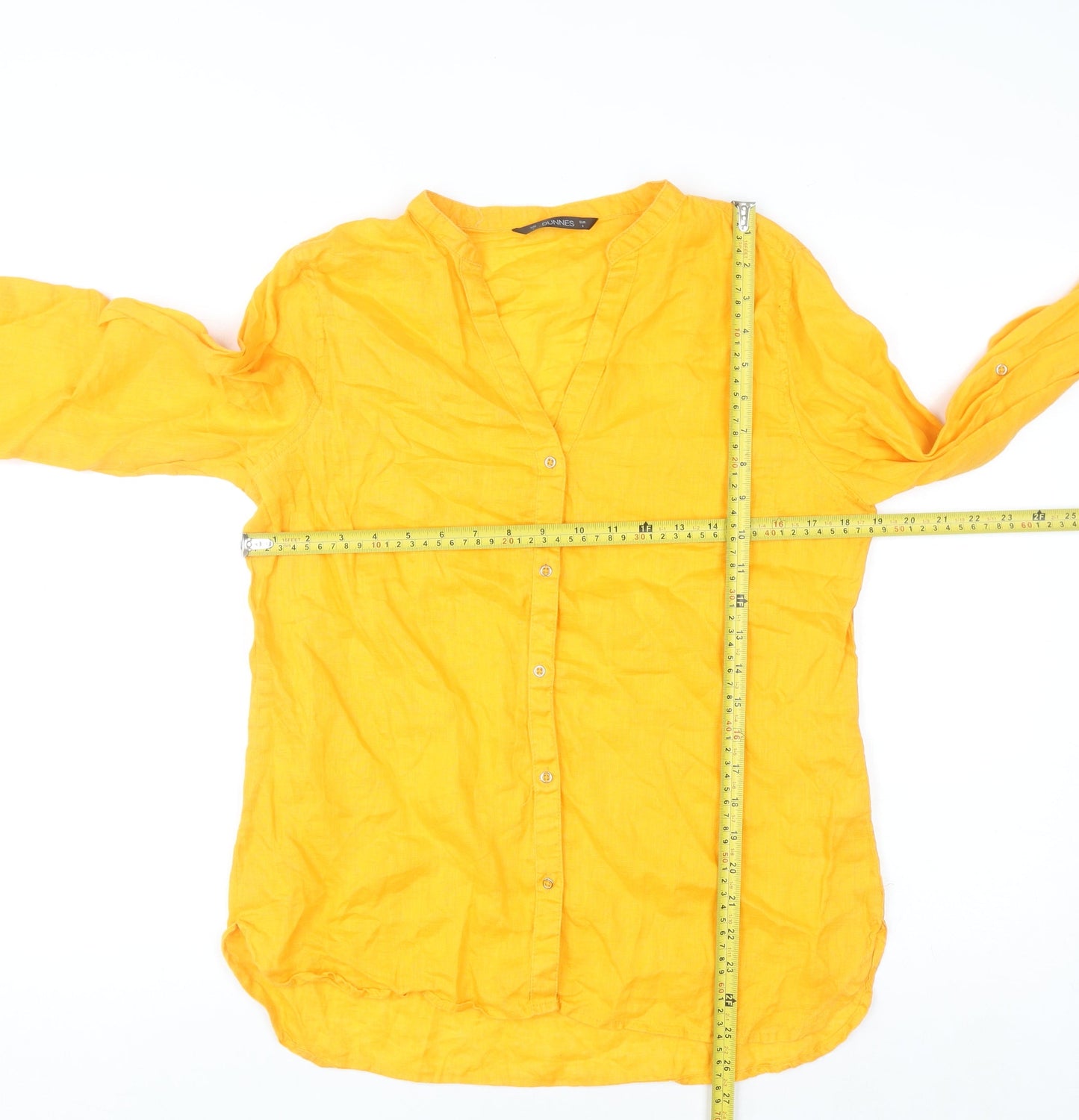 Dunnes Women’s Orange Linen Button-Up Shirt Size S