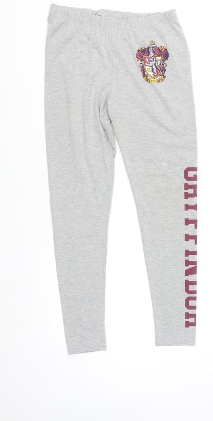 Harry Potter Gryffindor Grey Womens Leggings Size 12 Elastic Waist