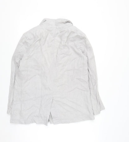 Topshop Women’s Grey Linen Blazer Jacket Size 14