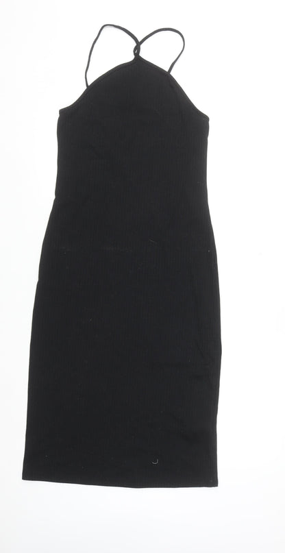 Primark Women’s Black Midi Bodycon Sleeveless Stretch Dress Size S