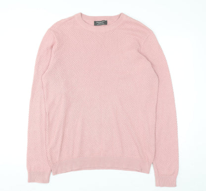 Primark Men's Pink Cotton Crew Neck Jumper M