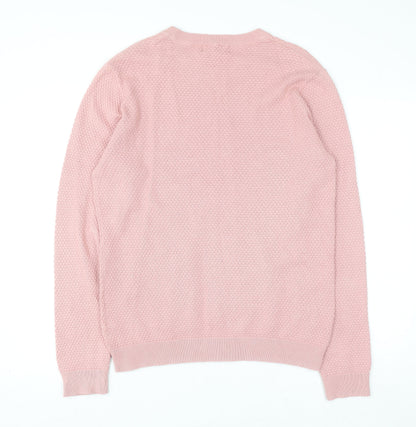 Primark Men's Pink Cotton Crew Neck Jumper M