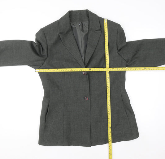 St. Bernard Women’s Grey Two-Button Suit Jacket Size 14 Classic Fit