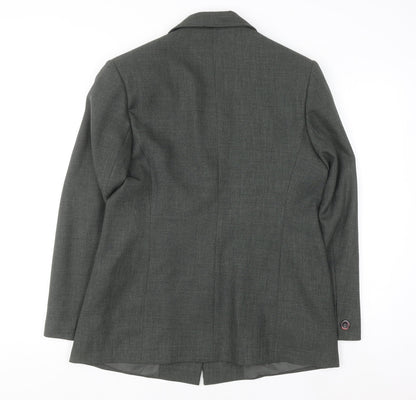 St. Bernard Women’s Grey Two-Button Suit Jacket Size 14 Classic Fit