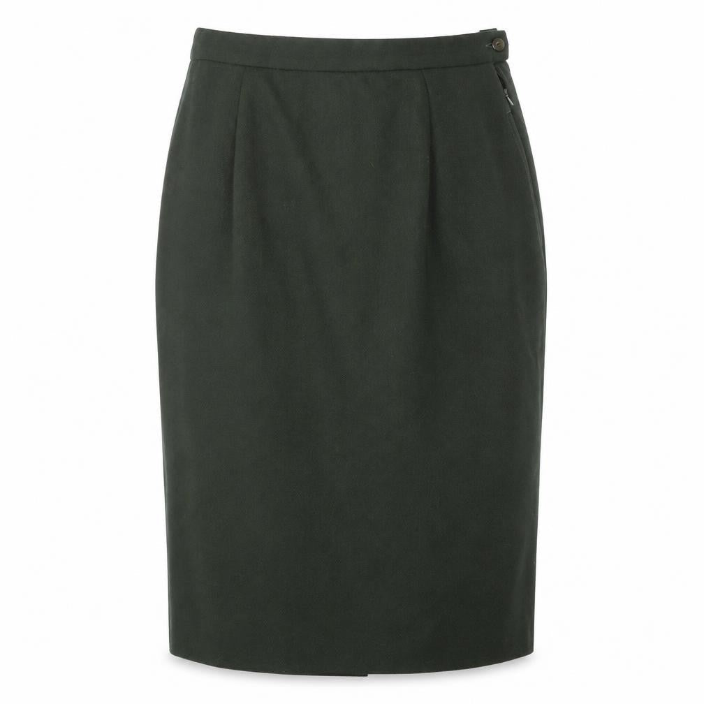 Avoca Women Green Wool Pencil Skirt M Knee Length Workwear