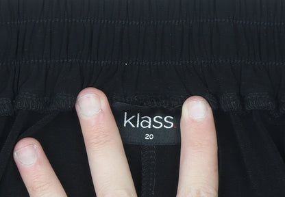 Klass Women’s Black Size 20 Stretch Tapered Trousers with Sequin Detail