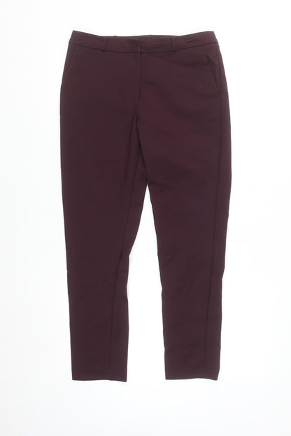 Dunnes Women Brown Slim Fit Tailored Trousers Size 10