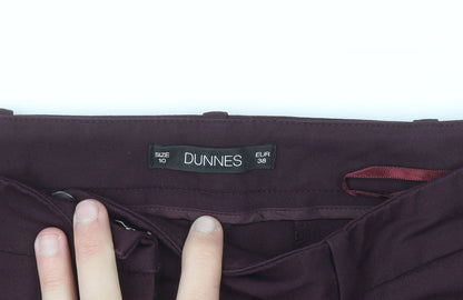 Dunnes Women Brown Slim Fit Tailored Trousers Size 10