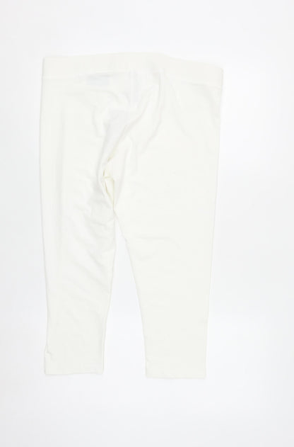 St. Bernard for Dunnes Stores White Cotton Stretch Capri Leggings L