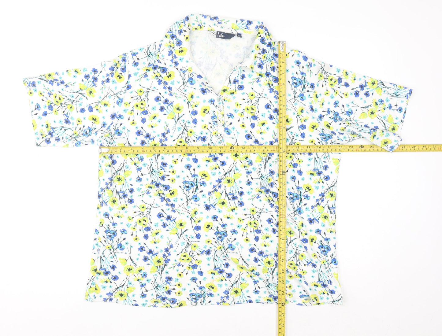 Isle Womens Multicoloured Floral Cotton Button-Up Shirt XL 22-24