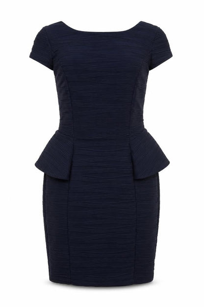 Red Herring Women Blue Size 8 Peplum Short Sleeve Work Dress