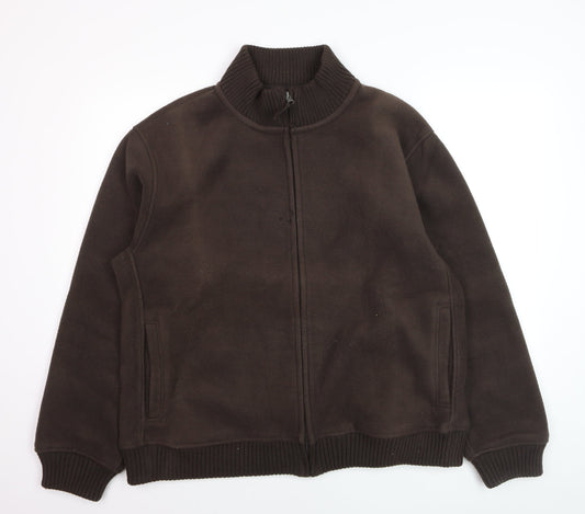 Dunnes Men’s Brown Fleece Full Zip Jumper 2XL Winter Casual