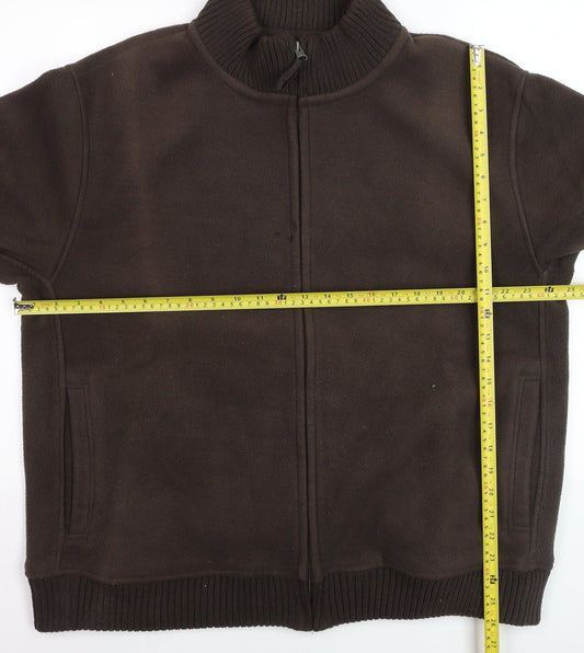 Dunnes Men’s Brown Fleece Full Zip Jumper 2XL Winter Casual