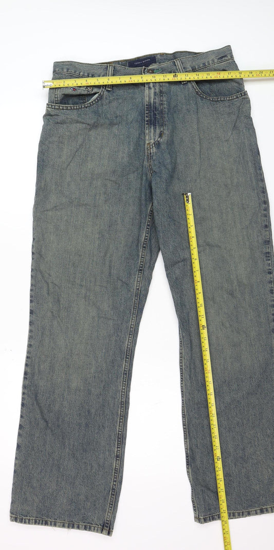 Tommy Hilfiger Men’s Blue Denim Loose Fit Straight Jeans 33x32