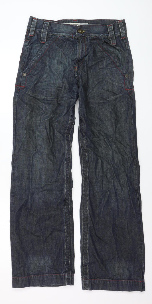 Shine Men's Blue Straight Denim Jeans W30 L32 Regular Fit