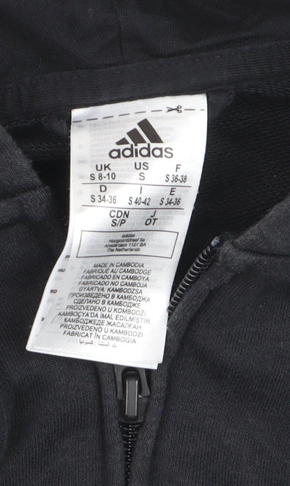 Adidas Boys Black Hooded Full Zip Track Jacket 8-10 Years