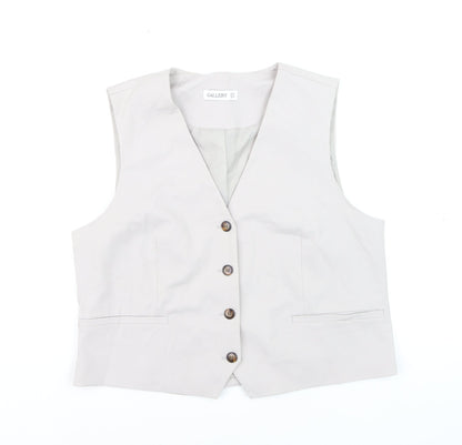 Gallery Womens Beige Suit Waistcoat UK 14 Classic Lined Vest