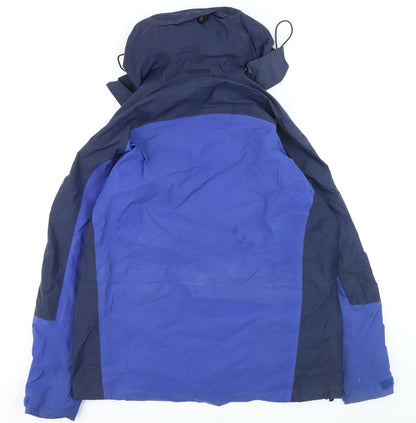 Berghaus Men Blue L Waterproof Hooded Hiking Parka Jacket Lined