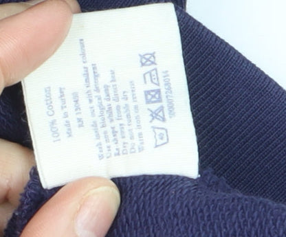 Jack Wills Women's Navy Cotton Crew Neck Long Sleeve Sweatshirt UK 10