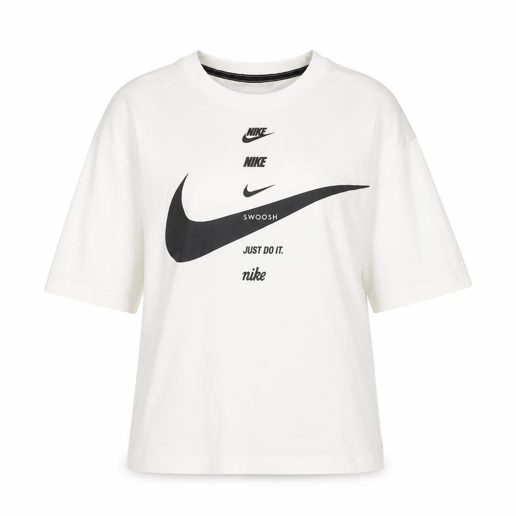 Nike Womens White XS Relaxed Fit Cotton Logo T-Shirt