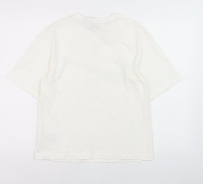 Nike Womens White XS Relaxed Fit Cotton Logo T-Shirt
