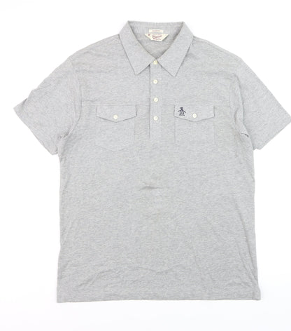 Original Penguin Men’s Grey Classic Fit Polo Shirt Size L