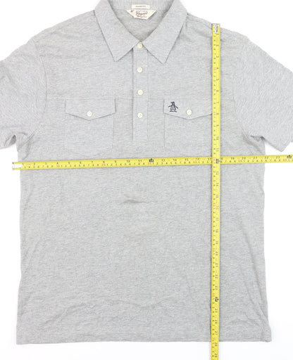 Original Penguin Men’s Grey Classic Fit Polo Shirt Size L
