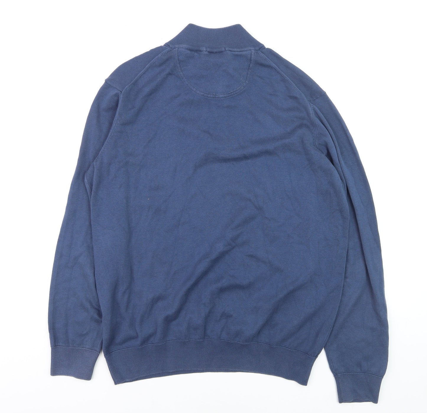 Timberland Men’s Blue XL 1/2 Zip Cotton Knit Jumper