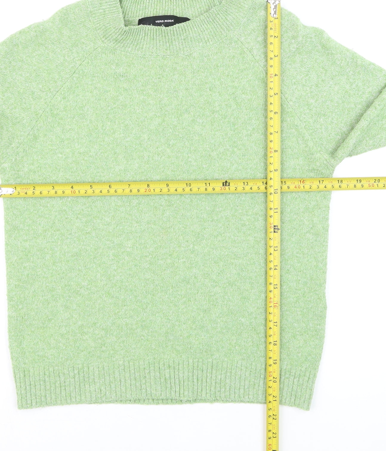 Vero Moda Women Green XS Crew Neck Long Sleeve Knit Jumper