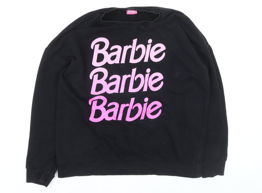 Barbie Womens Black Pullover Logo Sweatshirt Size S