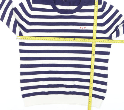 Kelly & Grace Women’s Navy Stripe Pullover Jumper XL Viscose Blend