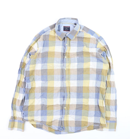 Casa Moda Men's Multicoloured Check Long Sleeve Casual Cotton Shirt L 42in