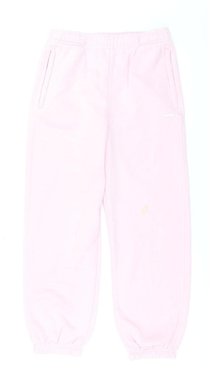 Slazenger Girls Pink Sweatpants Size 13 Years Elastic Waist Joggers
