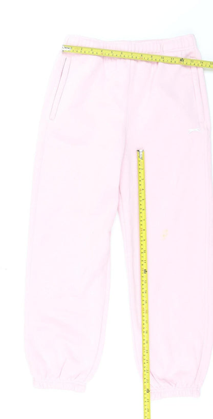 Slazenger Girls Pink Sweatpants Size 13 Years Elastic Waist Joggers