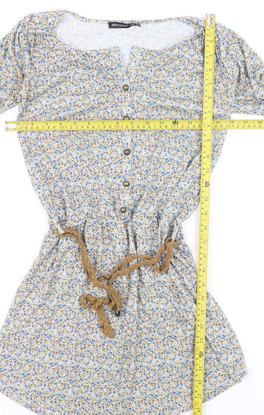 Atmosphere Womens Multicoloured Floral Shirt Dress Size 10