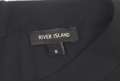 River Island Women’s Black Colourblock Sleeveless Blouse Size 8