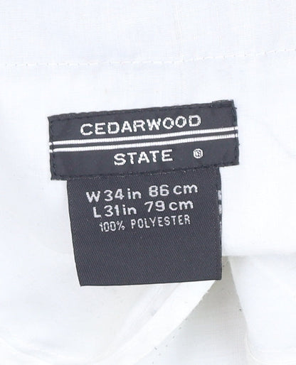 Cedarwood State Men's Beige 34W 31L Pleated Dress Trousers