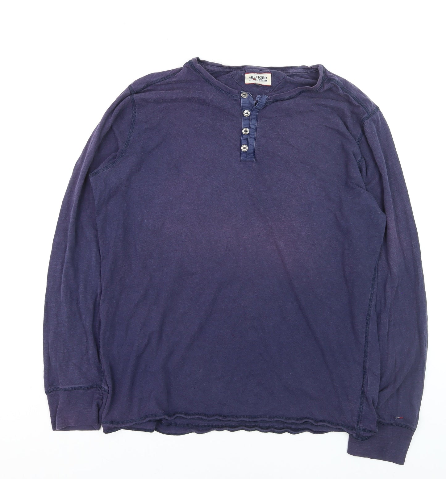 Hilfiger Denim Men's Blue XL Henley Long Sleeve Casual Shirt