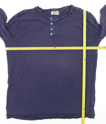 Hilfiger Denim Men's Blue XL Henley Long Sleeve Casual Shirt