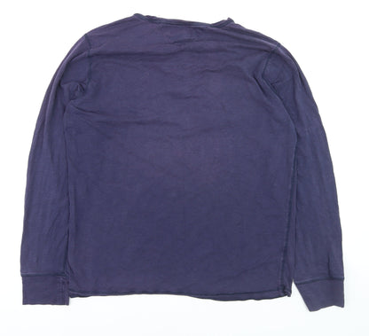 Hilfiger Denim Men's Blue XL Henley Long Sleeve Casual Shirt