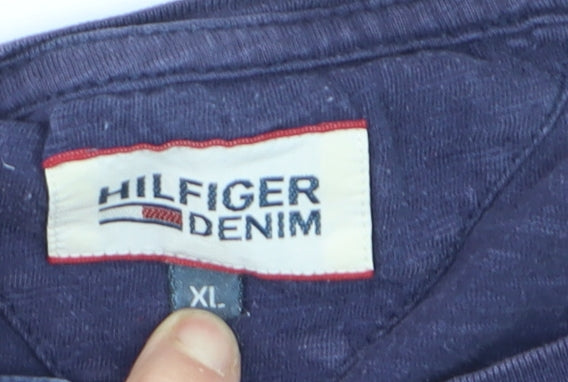 Hilfiger Denim Men's Blue XL Henley Long Sleeve Casual Shirt