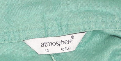 Atmosphere Women’s Green Linen Cotton Chino Trousers Size 12