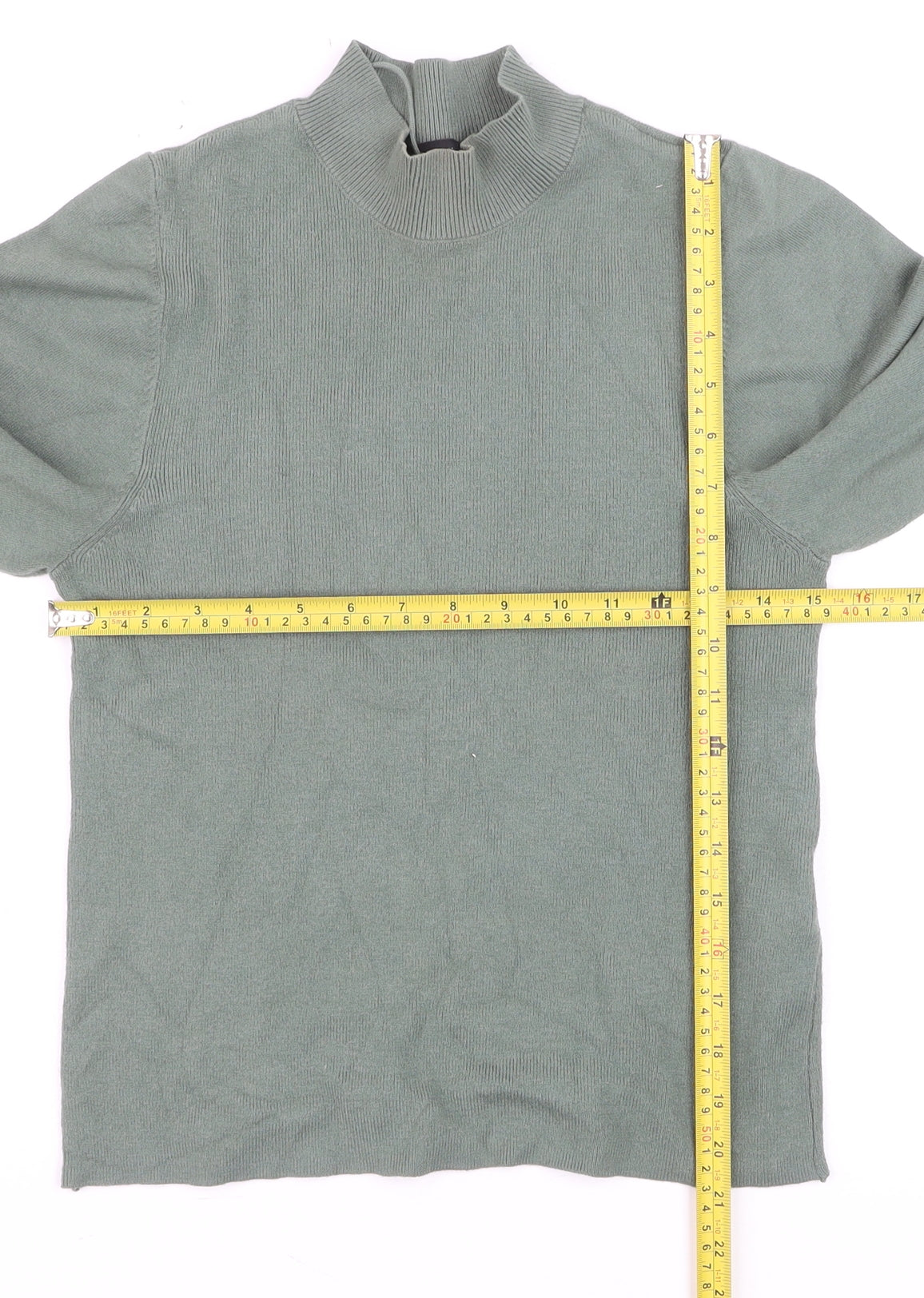 Vero Moda Women's Green Mock Neck Balloon Sleeve Jumper Size M