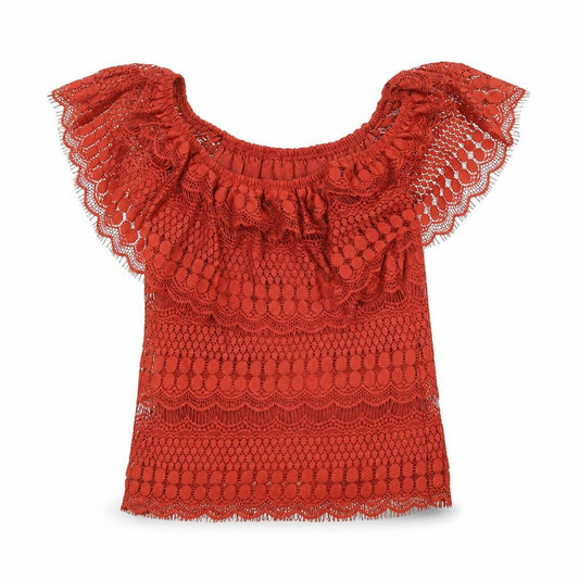 Atmosphere Women’s Red Lace Off Shoulder Blouse Size 10