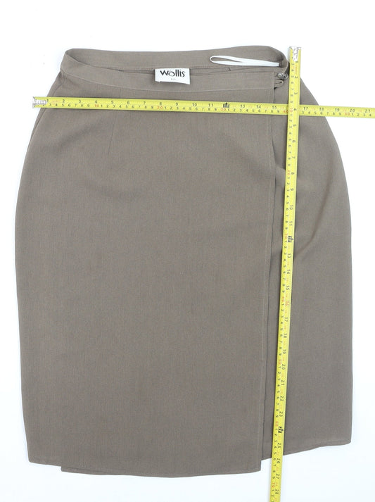 Wallis Women Brown Size 12 Pencil Knee Length Skirt